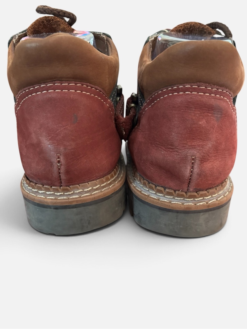 Vtg 90’s Diba Amazonas Patchwork Suede Ankle Shoes Mocs Booties Lug Soles Brazil - Picture 6 of 10